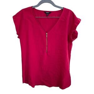 Women's Express Red Zip Front Blouse – Size Small